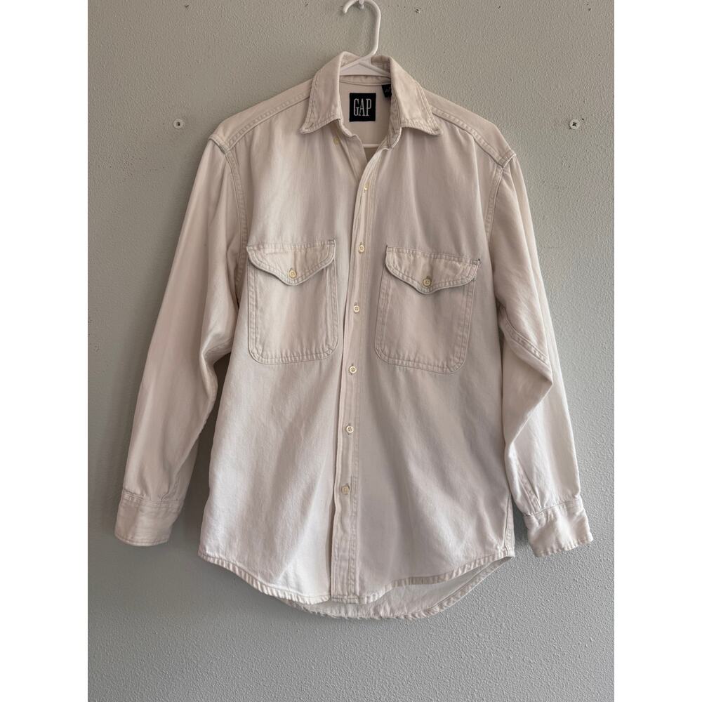 Vintage Gap 100% Cotton Casual Ivory Button Up